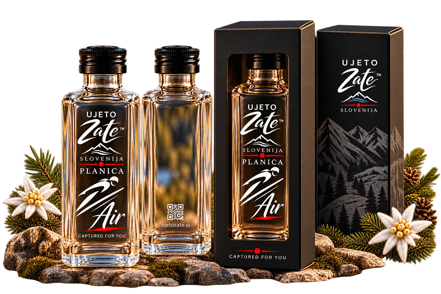 Steklenička PLANICA, premium embalaža in slovenski motiv